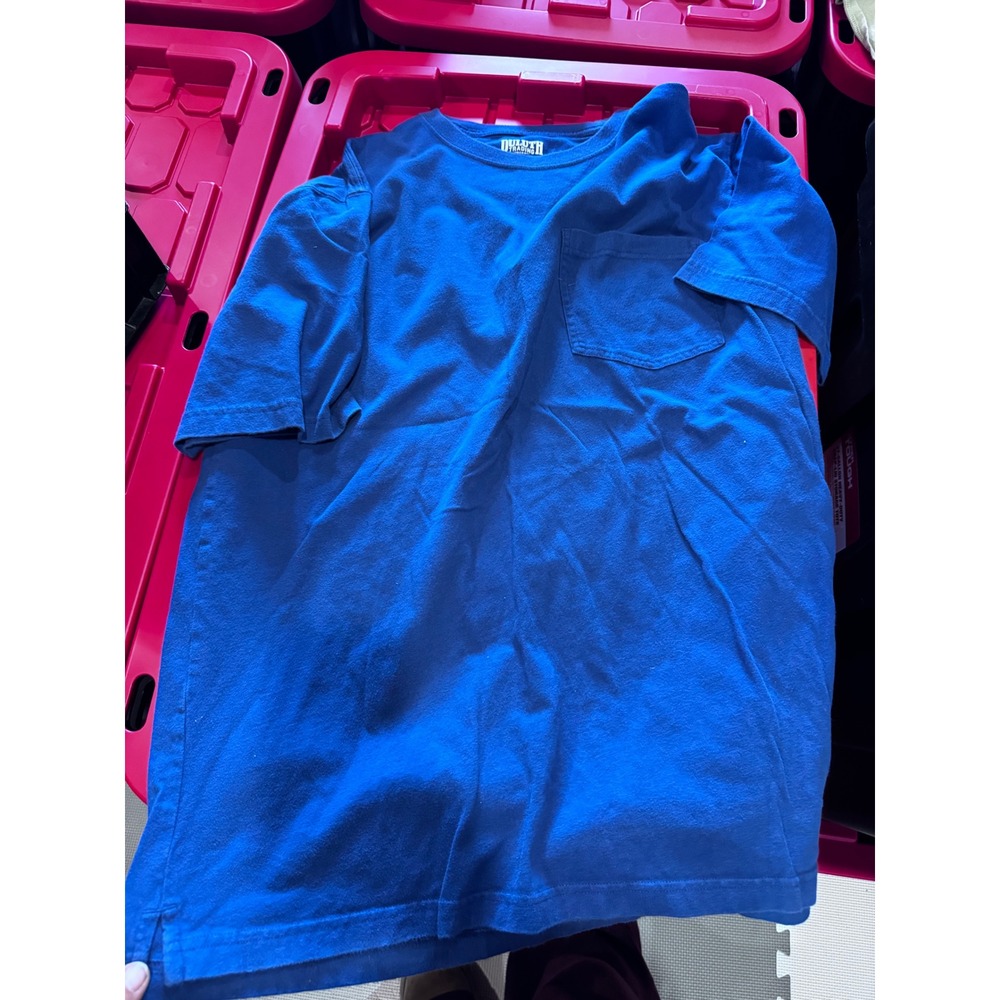 Duluth Trading Co Longtail T Mens Medium Blue Short Sleeve Pocket Tee RN106803